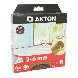 ADHESIVE WINDOW INSULATION GASKET D-SHAPED BROWN AXTON 2-6MMX9MMX6MT