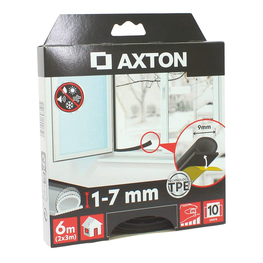 Bricocenter SUPERIOR DOOR/WINDOW GASKET 6MT BLACK AXTON