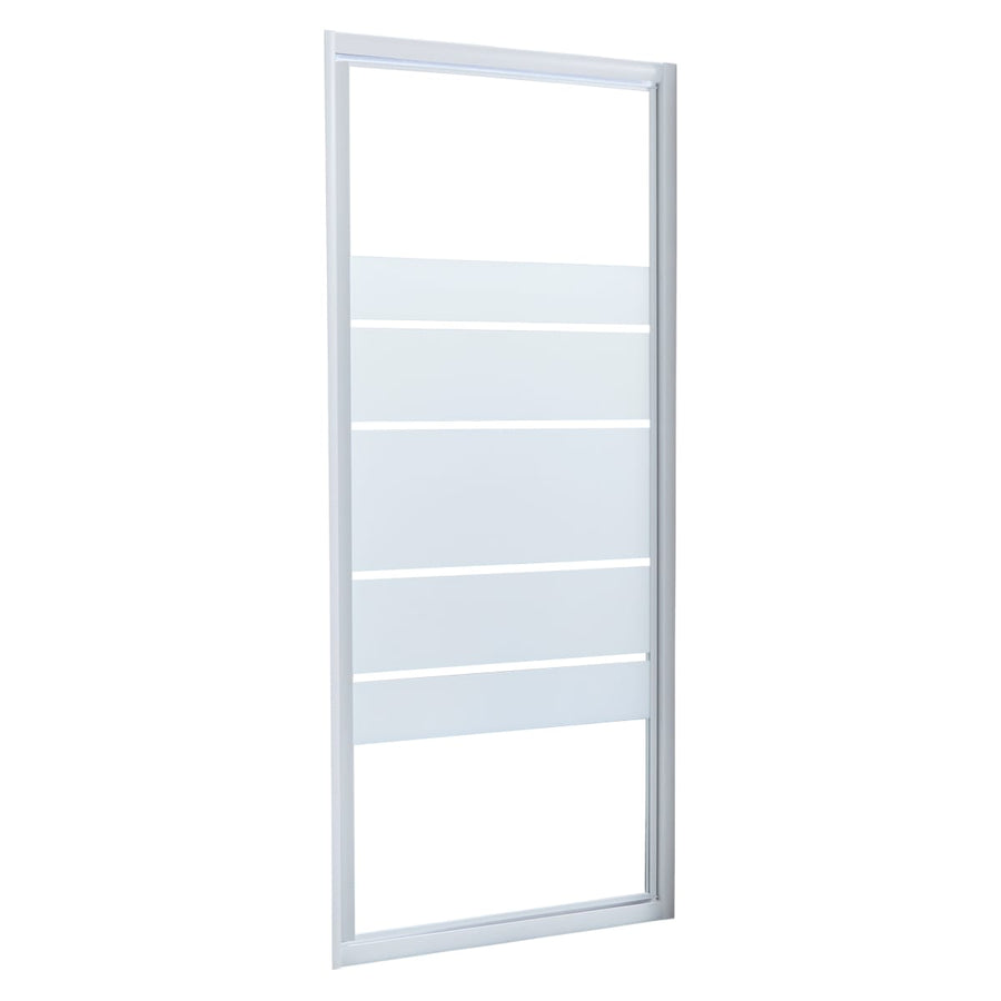Bricocenter SWING DOOR ESSENTIAL SENSEA L 80 H 185 CM SCREEN PRINTED GLASS 4 MM WHITE PROFILES