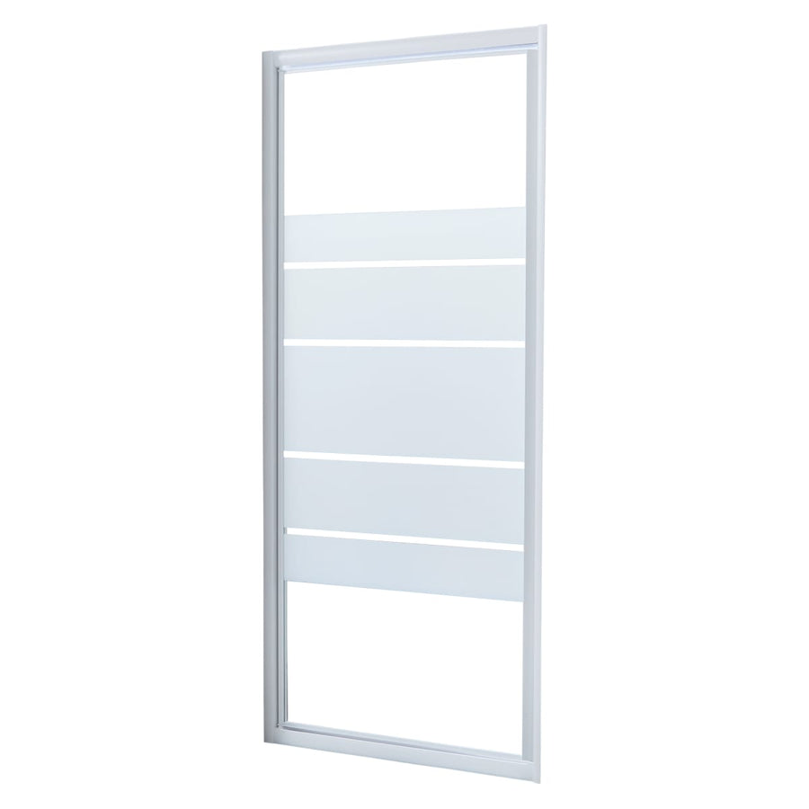 Bricocenter SWING DOOR ESSENTIAL SENSEA L 80 H 185 CM SCREEN PRINTED GLASS 4 MM WHITE PROFILES
