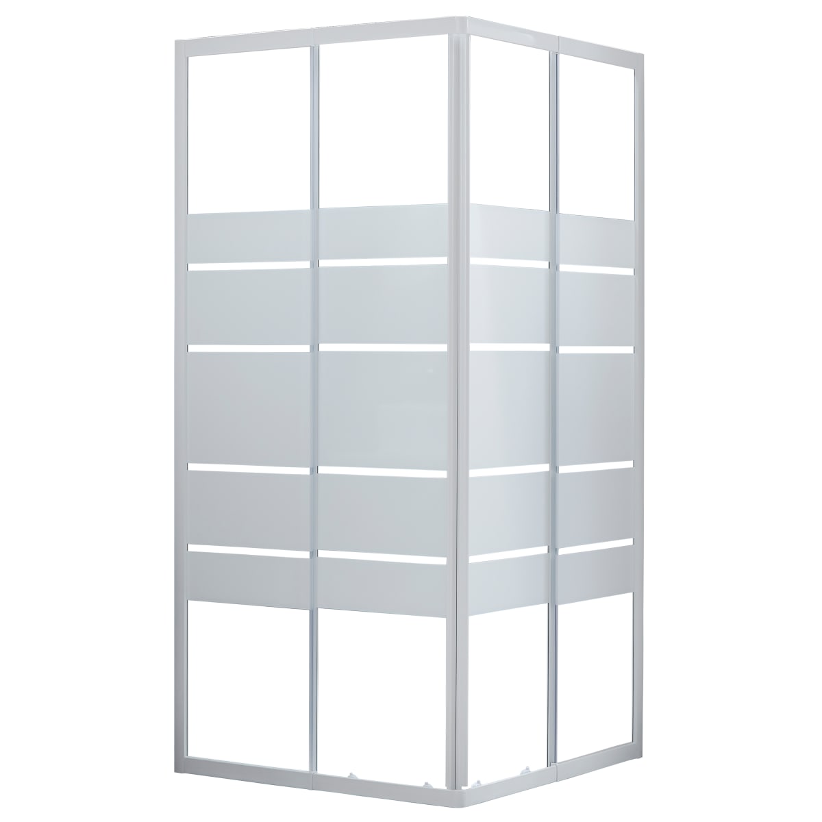 ESSENTIAL SENSEA RECTANGULAR SHOWER CUBICLE L70-80X90-100 H185 CM SCREEN-PRINTED GLASS 4MM WHITE