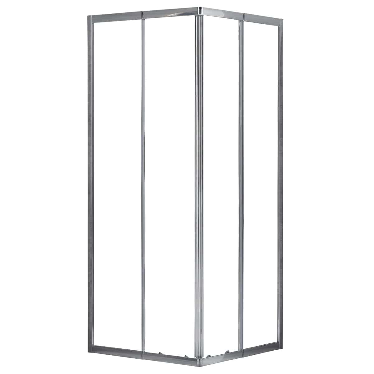 Bricocenter ESSENTIAL SQUARE SHOWER STALL 70-80X70-80 H185 CM CLEAR GLASS CHROME FRAME