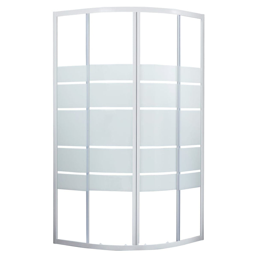 Bricocenter BOX DOCCIA SEMICIRCOLARE ESSENTIAL SENSEA L 80 X80 H 185 CM VETRO SERIGRAFATO 4 MM BIANCO