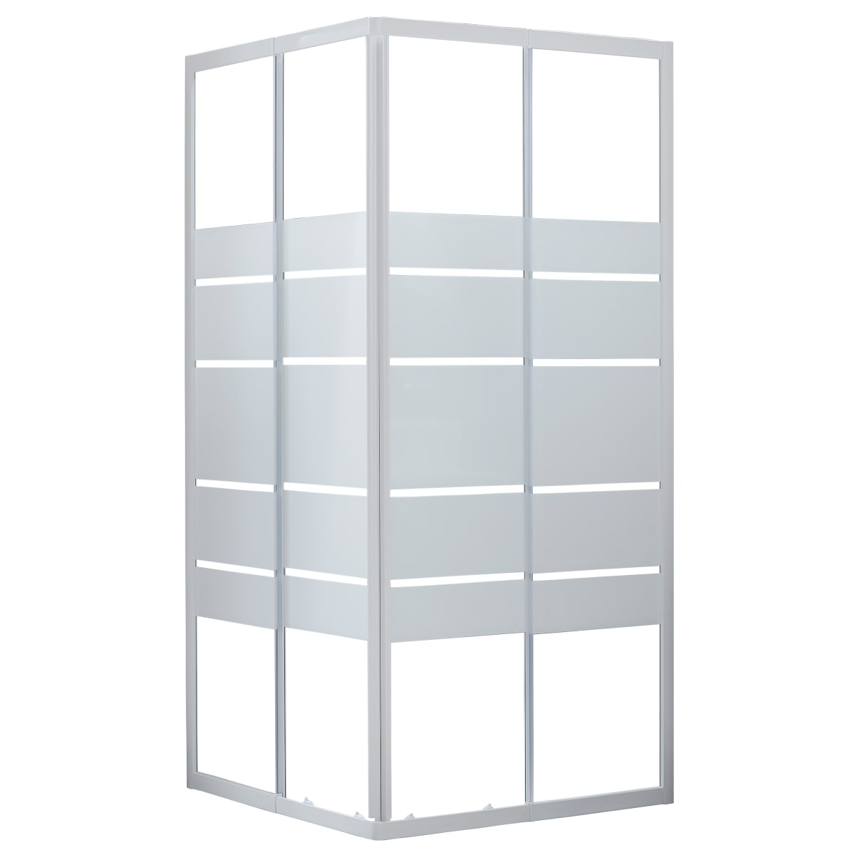 ESSENTIAL SENSEA RECTANGULAR SHOWER CUBICLE L70-80X90-100 H185 CM SCREEN-PRINTED GLASS 4MM WHITE