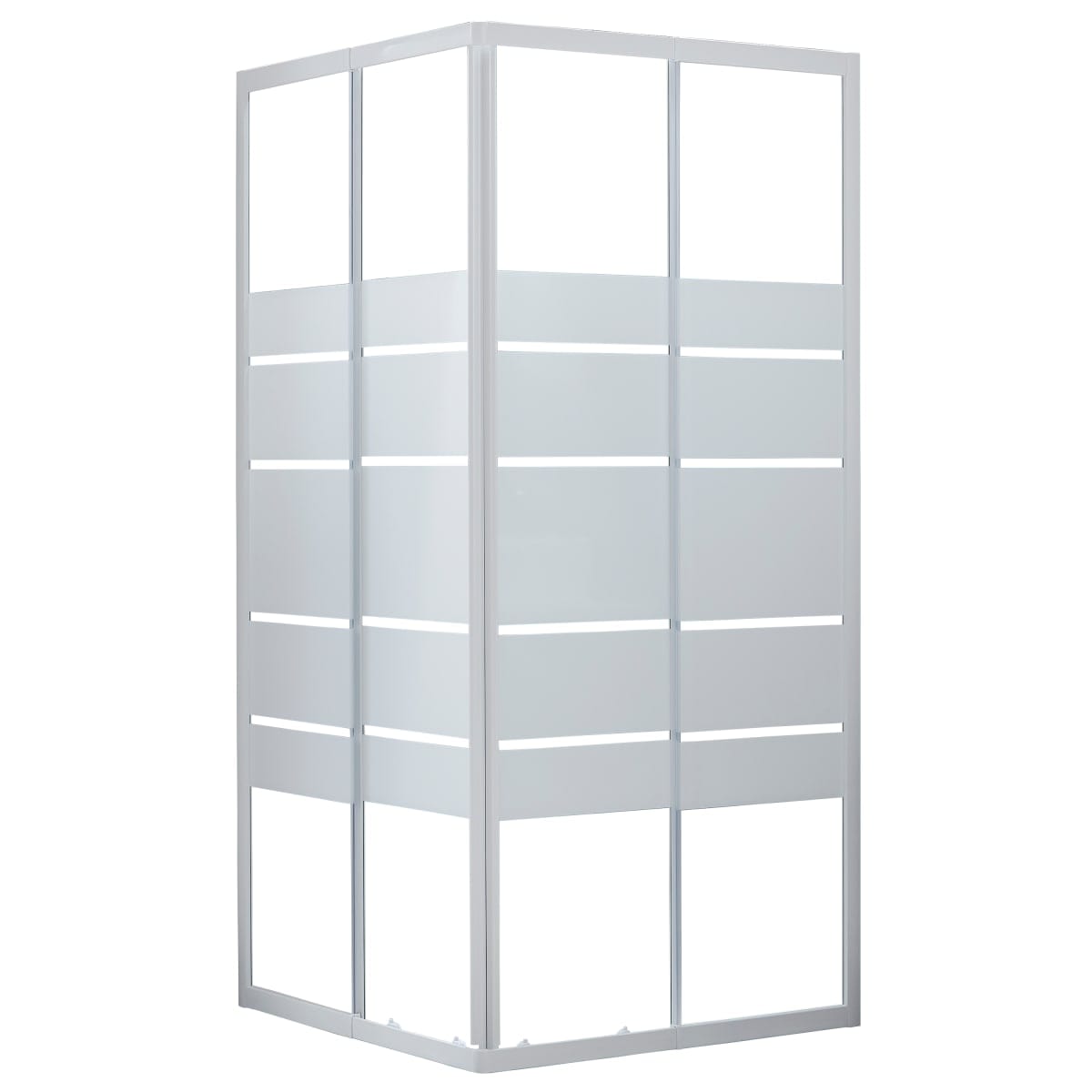 Bricocenter ESSENTIAL SENSEA RECTANGULAR SHOWER CUBICLE L70-80 X 80-90 H 185CM SCREEN-PRINTED GLASS 4MM WHITE