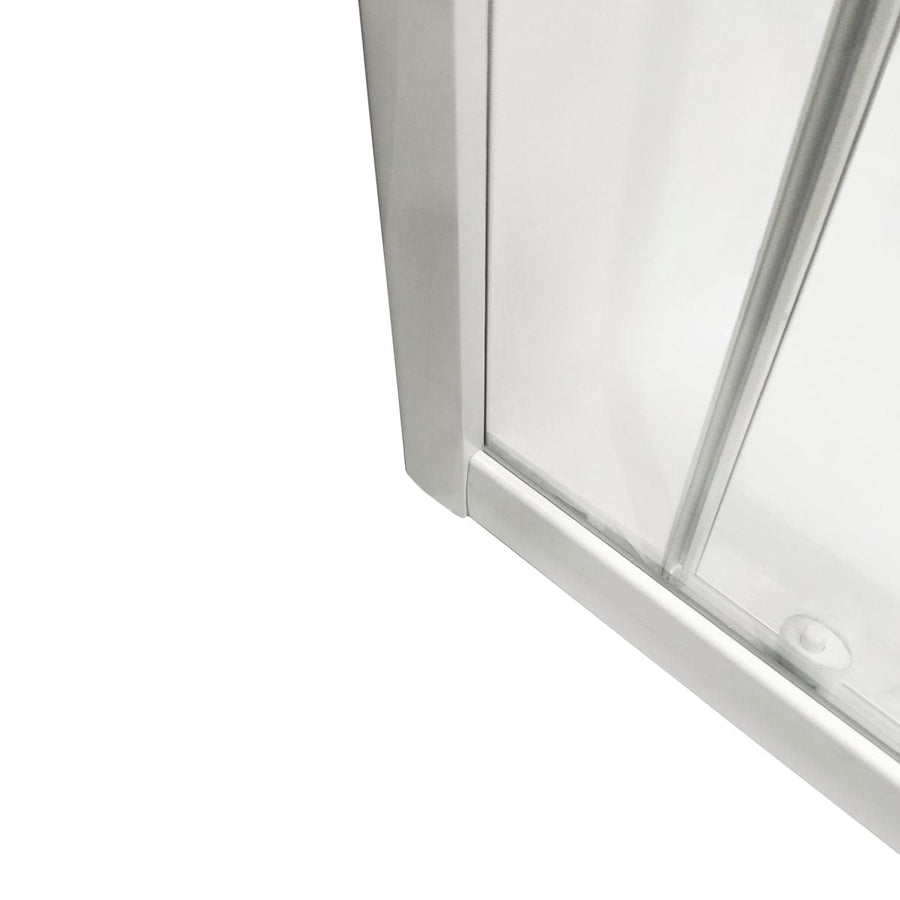 Bricocenter ESSENTIAL SENSEA RECTANGULAR SHOWER CUBICLE L70-80X90-100 H185 CM SCREEN-PRINTED GLASS 4MM WHITE