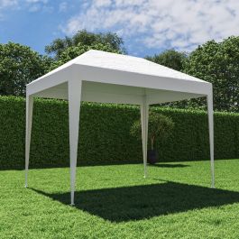 BASIC NATERIAL STEEL GAZEBO AND WHITE POLYETHYLENE CANVAS 1.9X2.9 M