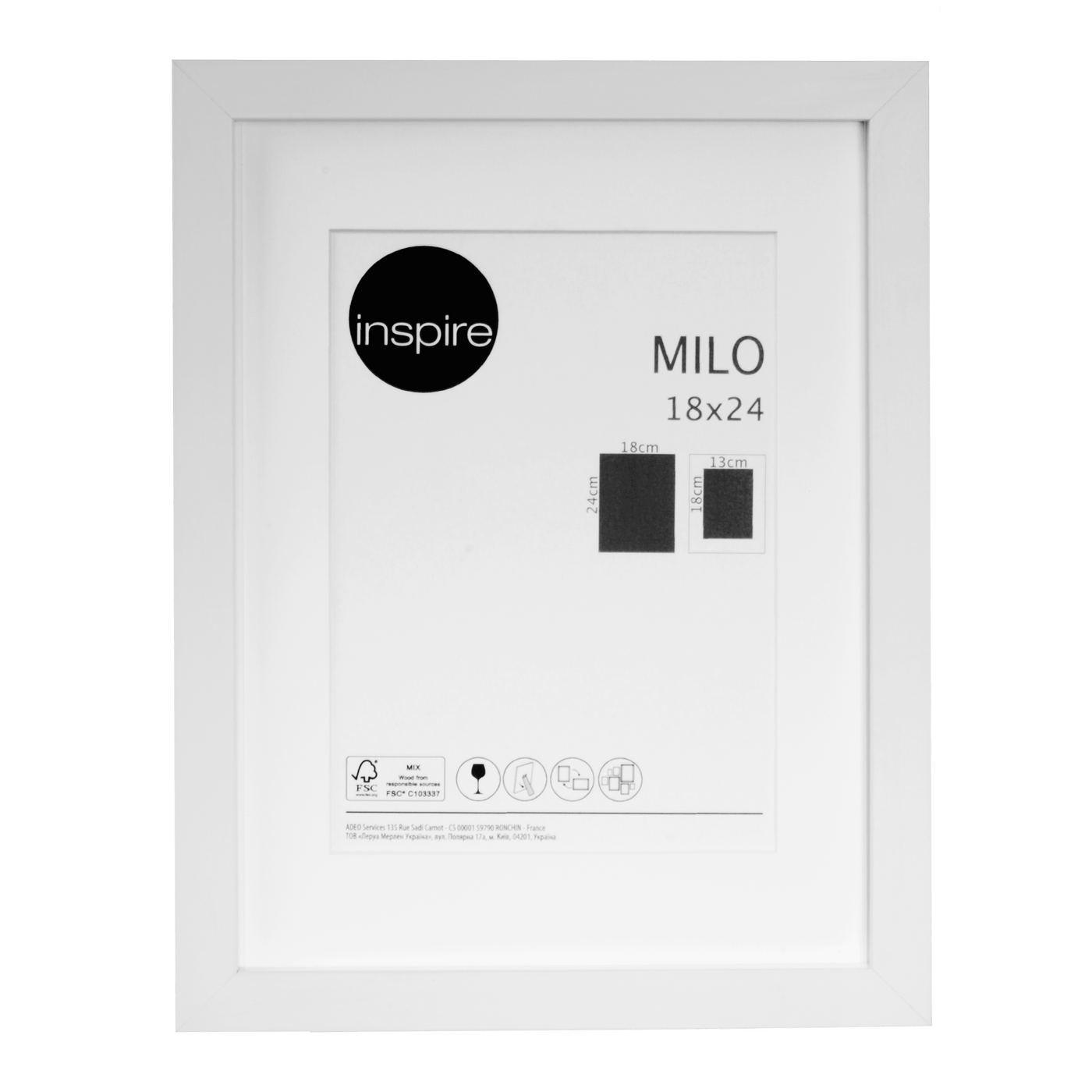 MILO FRAME 18X24 CM WOOD WHITE