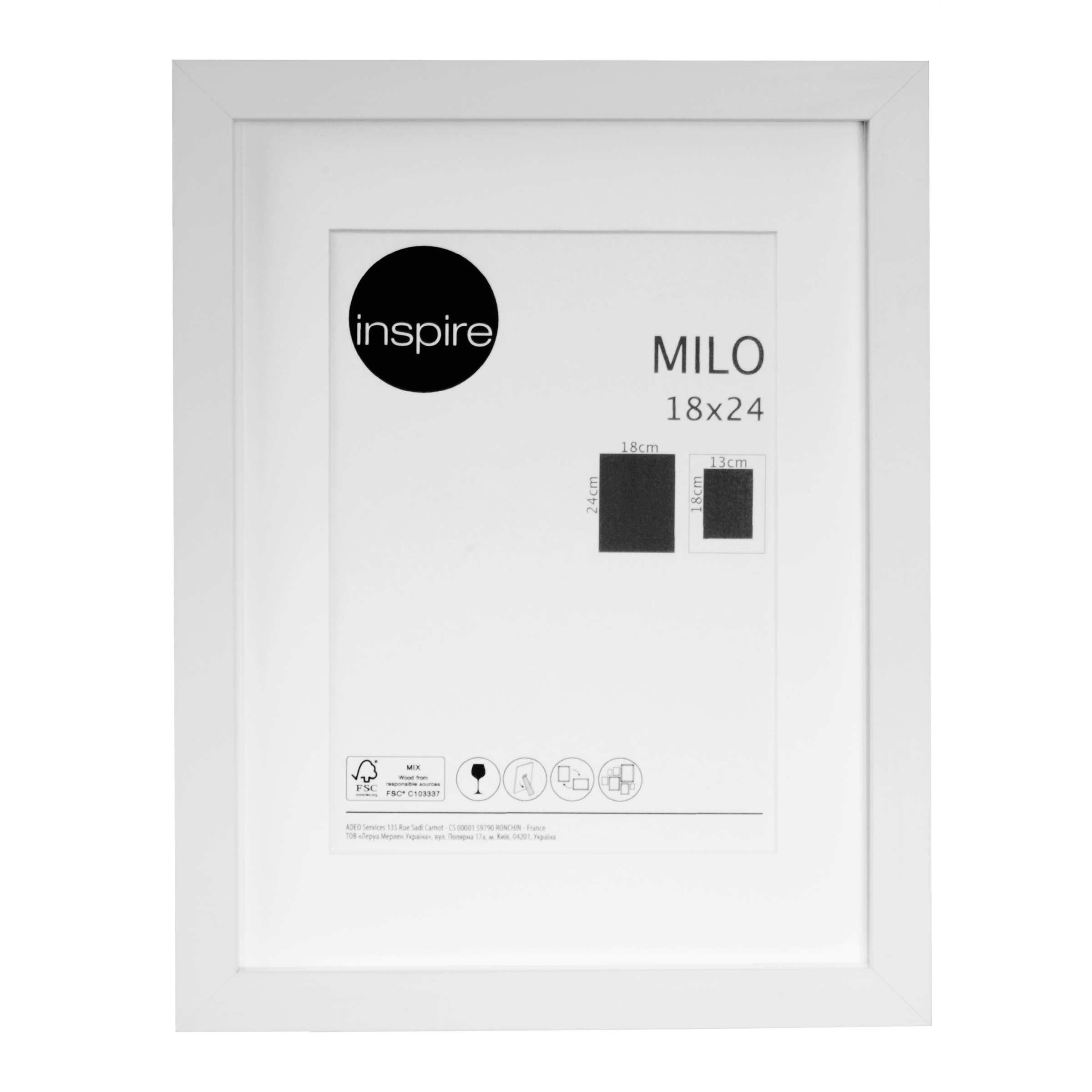 MILO FRAME 18X24 CM WOOD WHITE