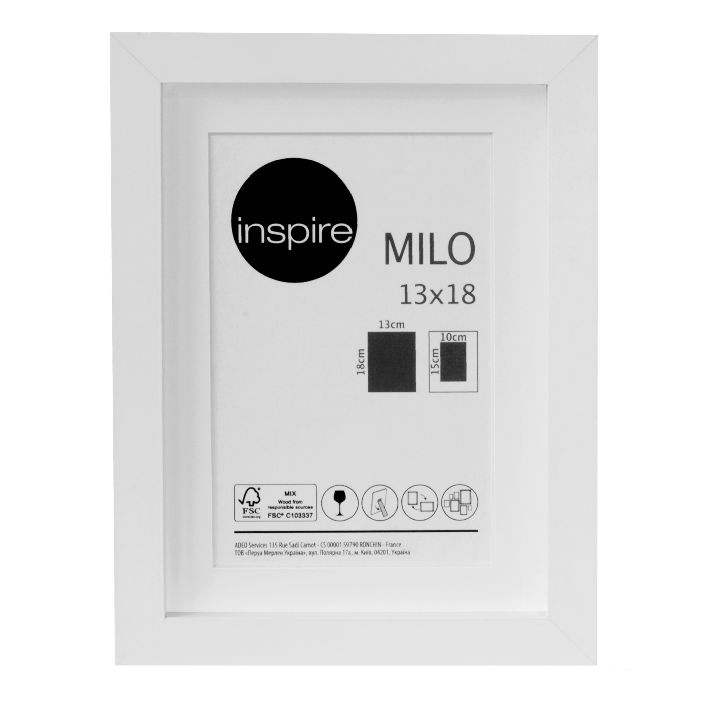 MILO FRAME 13X18 CM WOOD WHITE