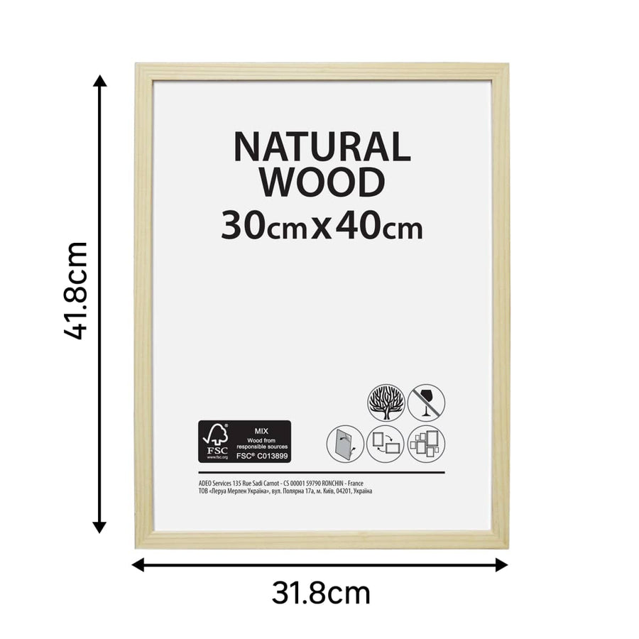 Bricocenter ROUGH FRAME 30X40 CM NATURAL WOOD