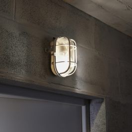 OVAL CEILING LIGHT WITH PLASTIC CAGE WHITE 10.5X18.3 CM E27=60W IP44