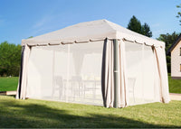 YSIS NATERIAL - Steel and aluminum Gazebo with Tortora polyester cloth - 3x4 m