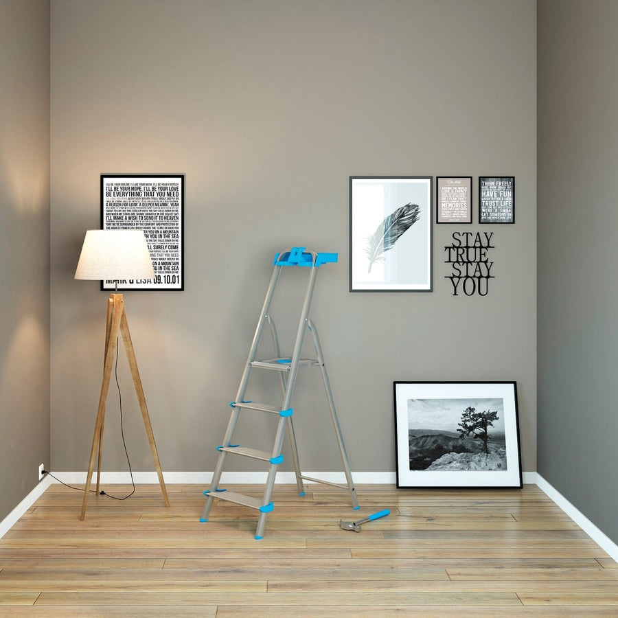 Bricocenter ATLANTICA STAIRCASE 4 EXTRA WIDE STEPS 12 CM, ALUMINIUM FRAME 40X24 MM