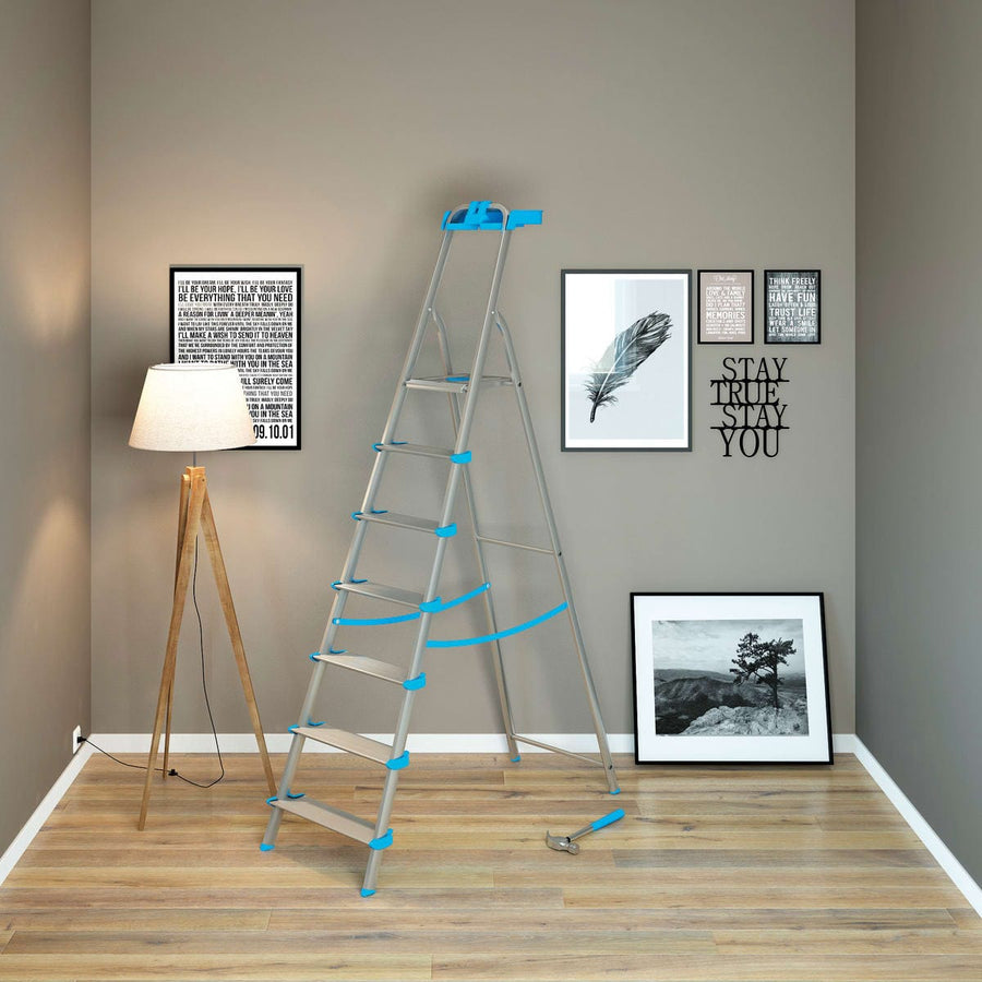 Bricocenter ATLANTICA STAIRCASE 7 EXTRA WIDE STEPS 12 CM, ALUMINIUM FRAME 40X24 MM