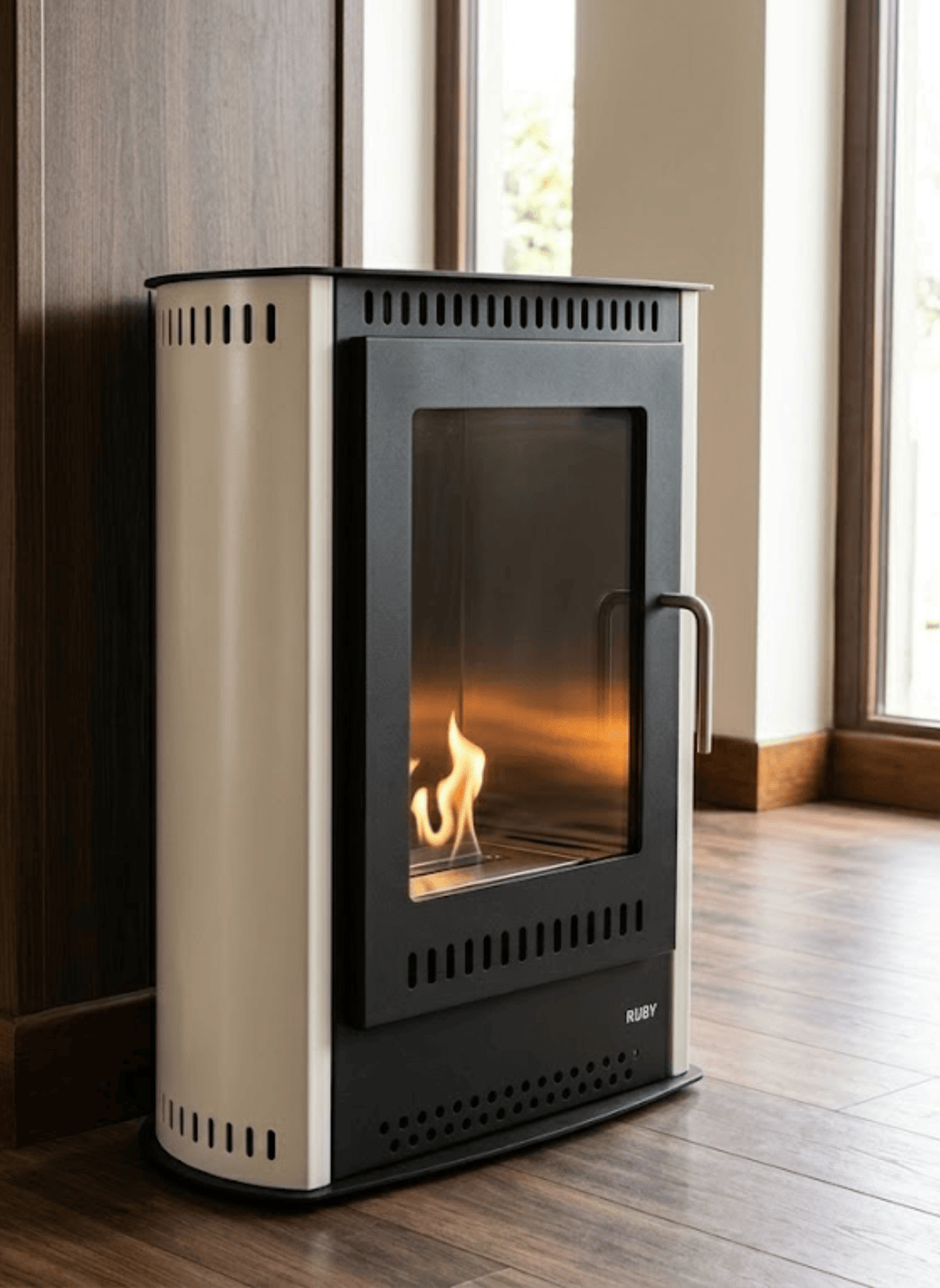 Biostufa Ruby Delta model, black and white, 3 kW