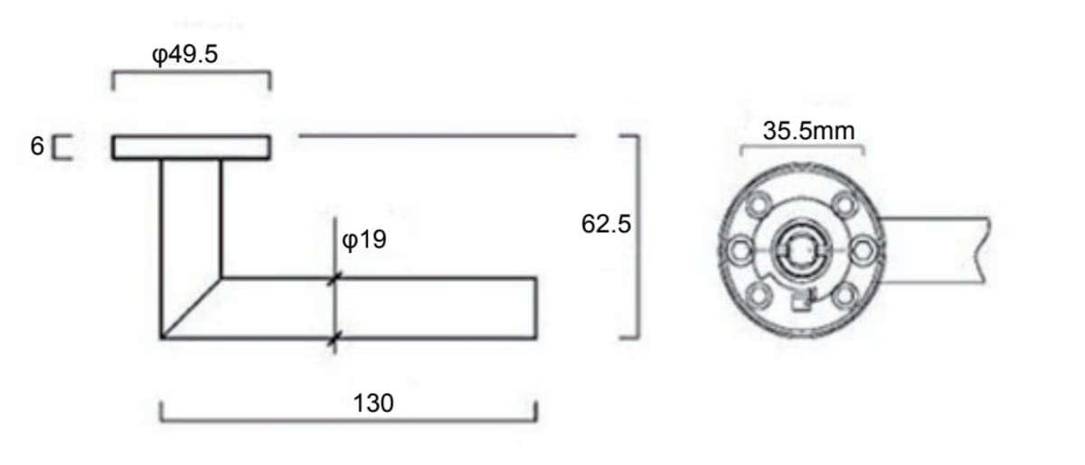 MAIA HANDLE WITH ANODIZED ALUMINUM ESCUTCHEON AND VENT