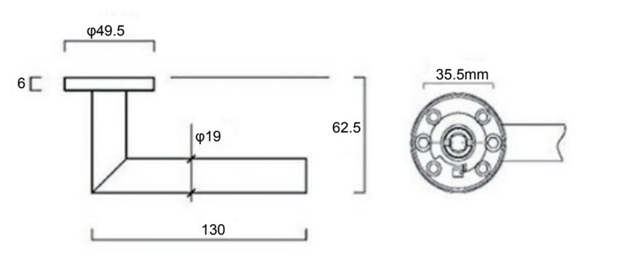 MAIA HANDLE WITH ANODIZED ALUMINUM ESCUTCHEON AND VENT