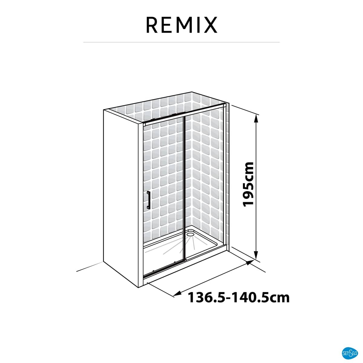 Bricocenter PORTA SCORREVOLE REMIX SENSEA L 140 H 195 CM VETRO TRASPARENTE 8 MM PROFILI CROMO