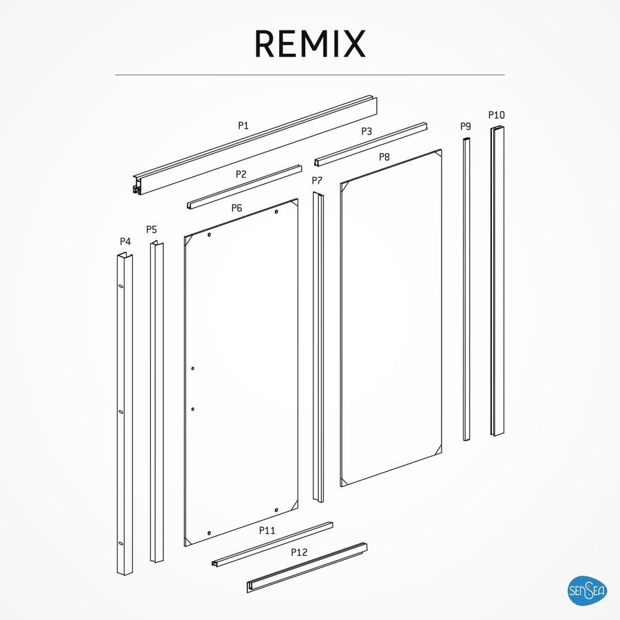 Bricocenter PORTA SCORREVOLE REMIX SENSEA L 140 H 195 CM VETRO TRASPARENTE 8 MM PROFILI CROMO