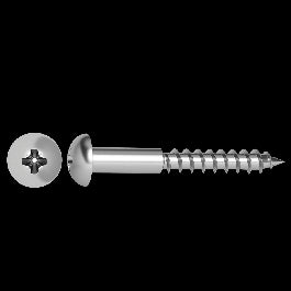 STAINLESS STEEL SCREWS FOR WOOD ROUND HEAD 5X30M M 12 PIECES