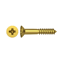 BRASS-PLATED WOOD SCREW PH 2.5X12 MM , 40 PIECES