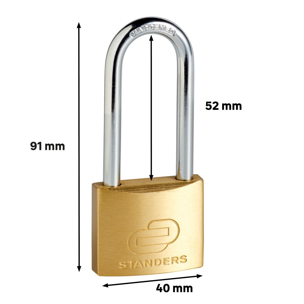 Bricocenter PADLOCK FOR INTERNAL/EXTERNAL USE LONG ARC 40MM. BRASS