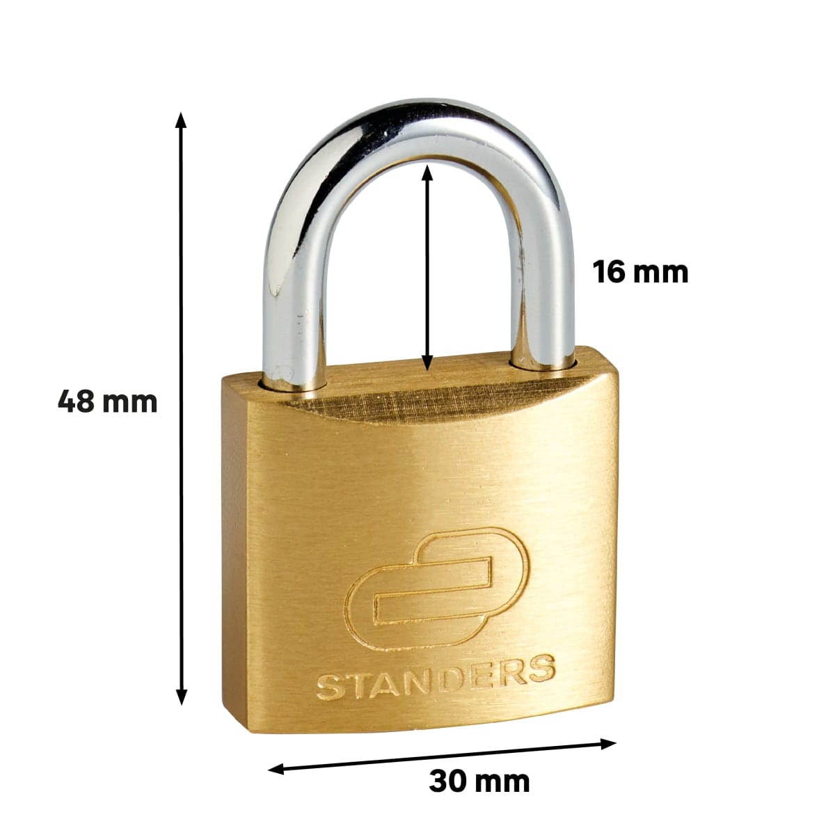 INDOOR/OUTDOOR PADLOCK SHORT ARC 30MM. BRASS