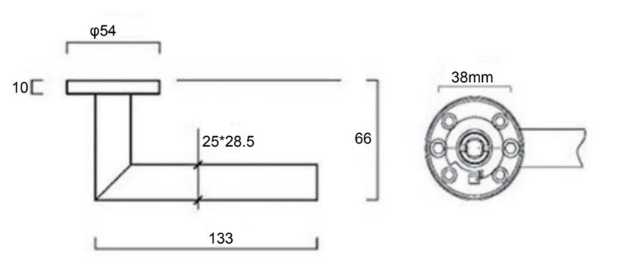 Bricocenter ASIA DOOR HANDLE WITH ROSETTE AND ESCUTCHEON IN ZAMAK SATIN NICKEL FINISH