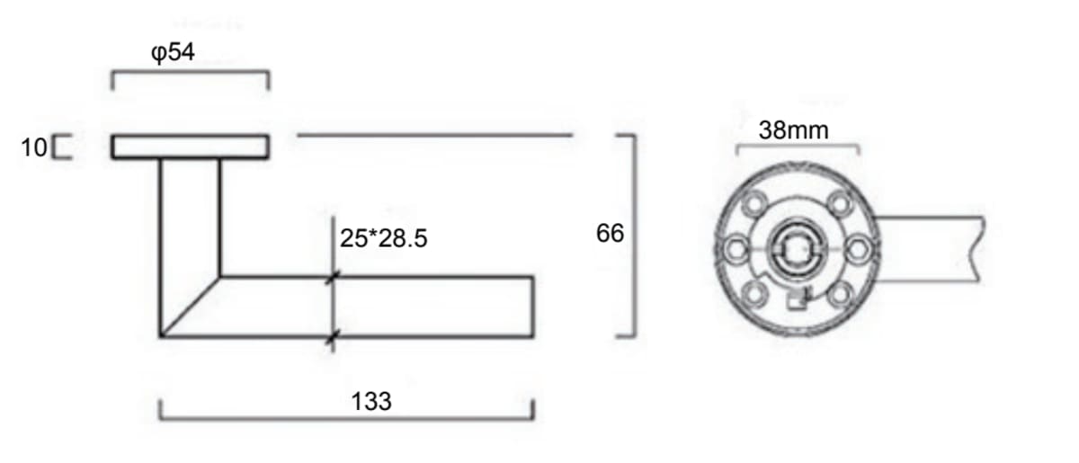 Bricocenter ASIA DOOR HANDLE WITH ROSETTE AND ESCUTCHEON IN ZAMAK SATIN NICKEL FINISH