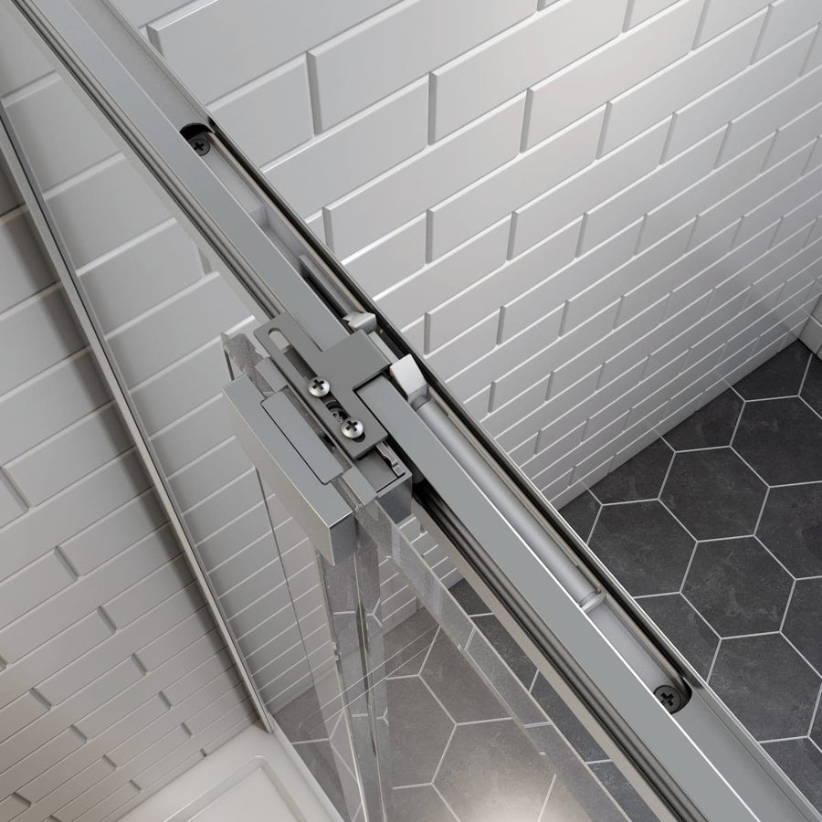 Bricocenter SLIDING DOOR REMIX SENSEA L 120 H 195 CM CLEAR GLASS 8 MM CHROME