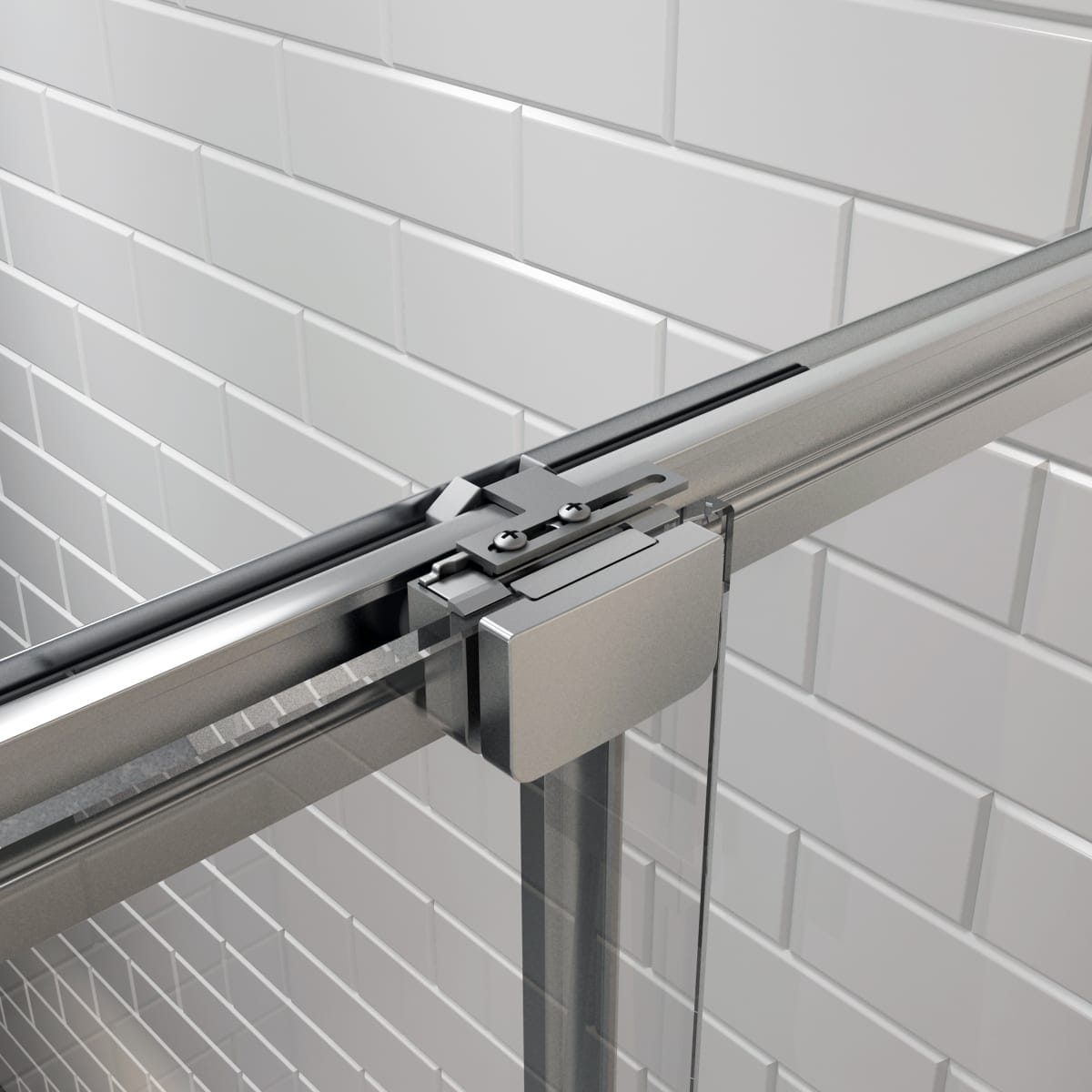 Bricocenter PORTA SCORREVOLE REMIX SENSEA L 140 H 195 CM VETRO TRASPARENTE 8 MM PROFILI CROMO