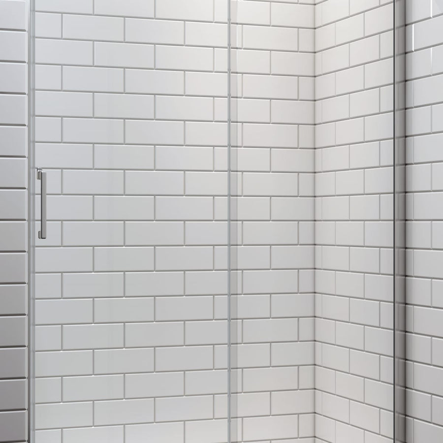 Bricocenter SLIDING DOOR REMIX SENSEA L 120 H 195 CM CLEAR GLASS 8 MM CHROME