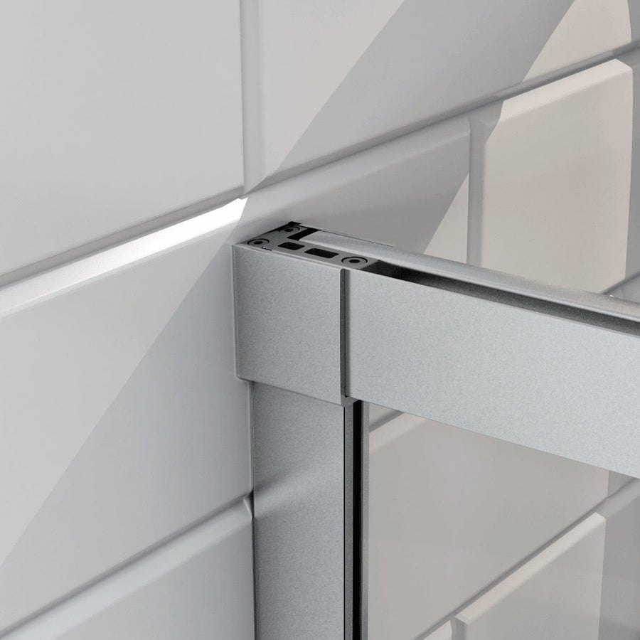 Bricocenter PORTA SCORREVOLE REMIX SENSEA L 140 H 195 CM VETRO TRASPARENTE 8 MM PROFILI CROMO