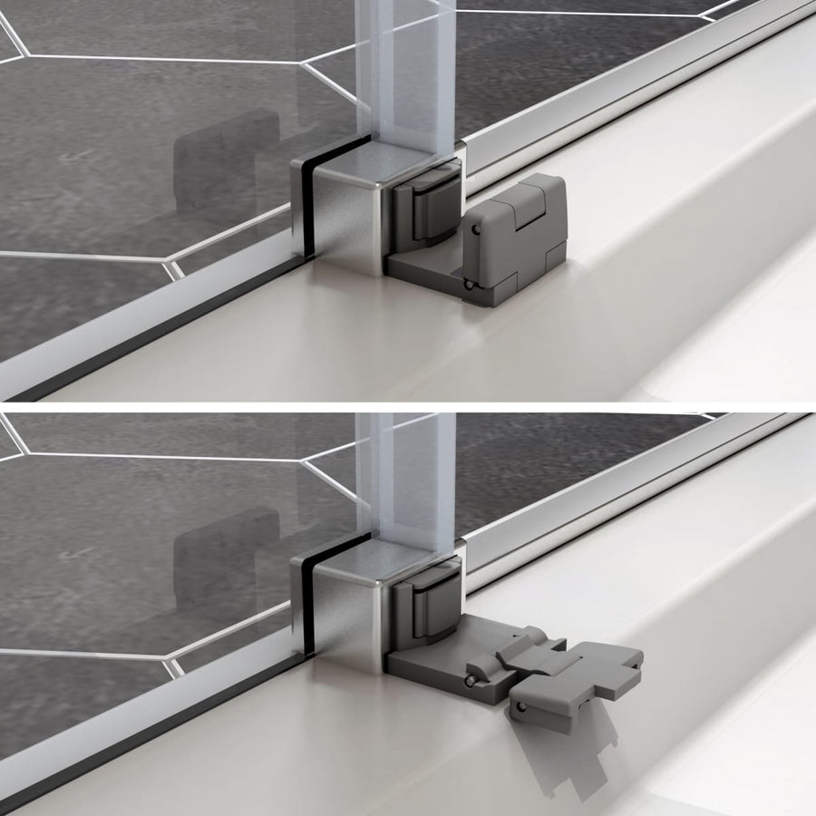 Bricocenter PORTA SCORREVOLE REMIX SENSEA L 140 H 195 CM VETRO TRASPARENTE 8 MM PROFILI CROMO