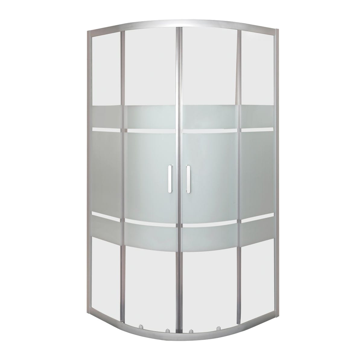 Bricocenter SEMICIRCULAR BOX SINQUE SILVER SCREEN PRINTED 80X80CM H190CM-EXTENS.78/80CM