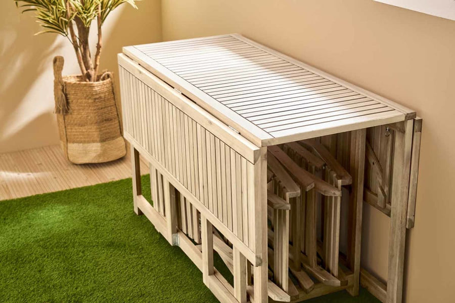 Bricocenter BALCONY SET NATERIAL SOLIS Table with 4 chairs