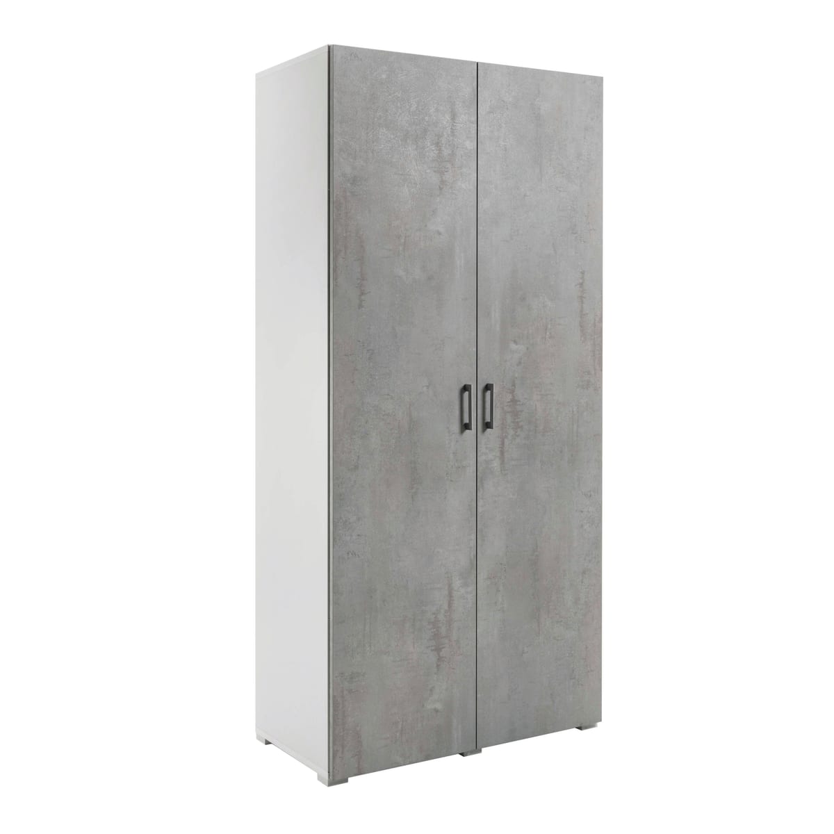 Bricocenter MODULAR WARDROBE IN KIT W90 D45 H195 WHITE CEMENT DOORS
