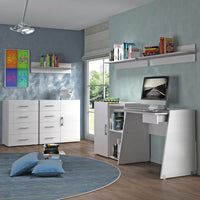 drawer cabinet 4 drawers w60xd40xh87cm in white melamine wood