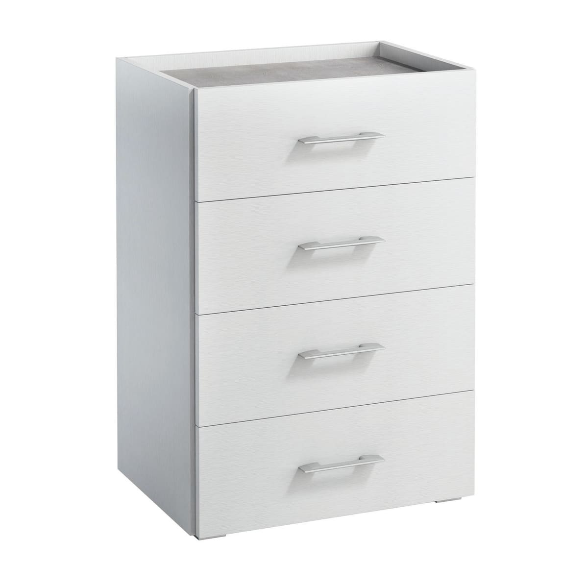 Bricocenter drawer cabinet 4 drawers w60xd40xh87cm in white melamine wood