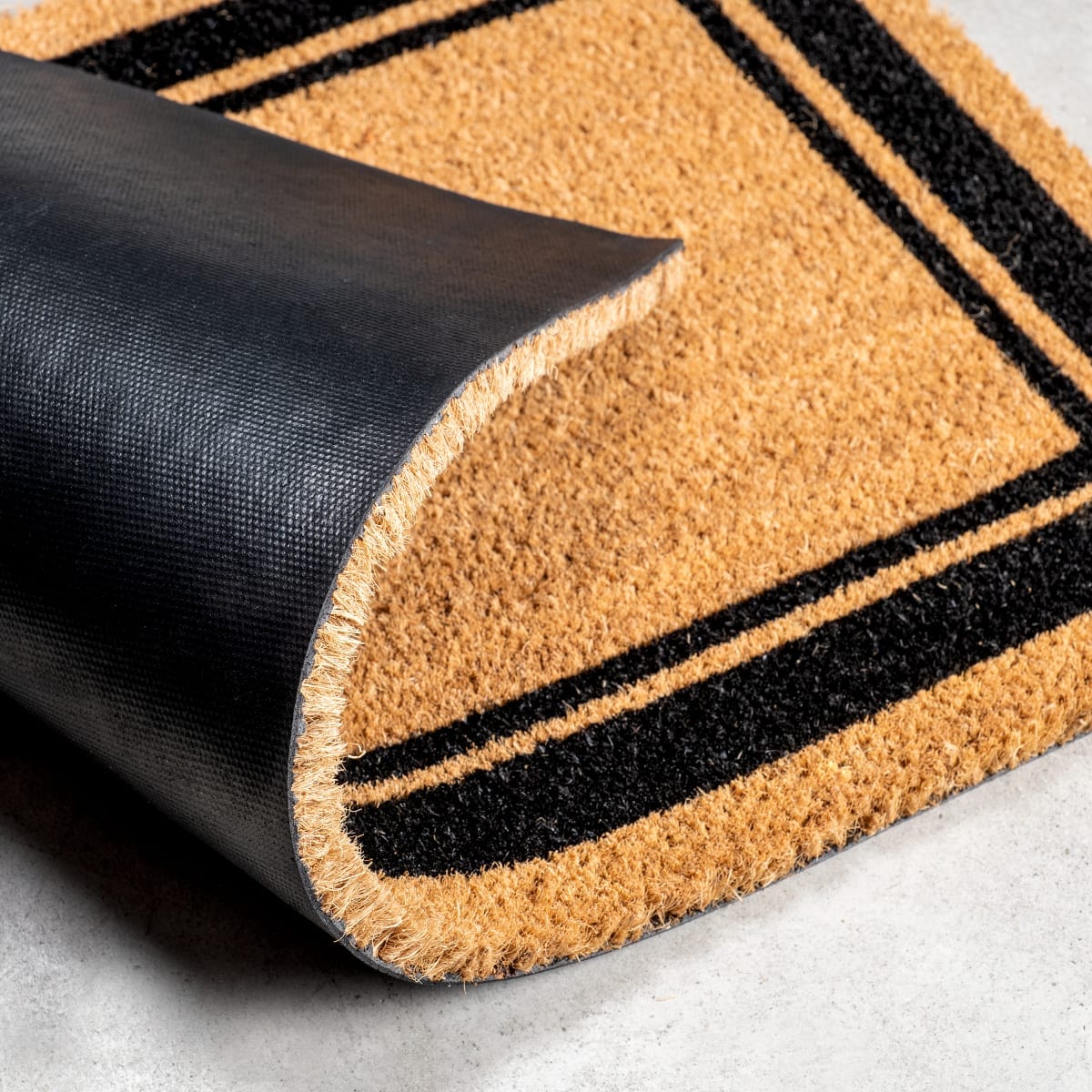 Bricocenter DAMIEN COCONUT DOORMAT WITH BLACK BORDER 40X70 CM