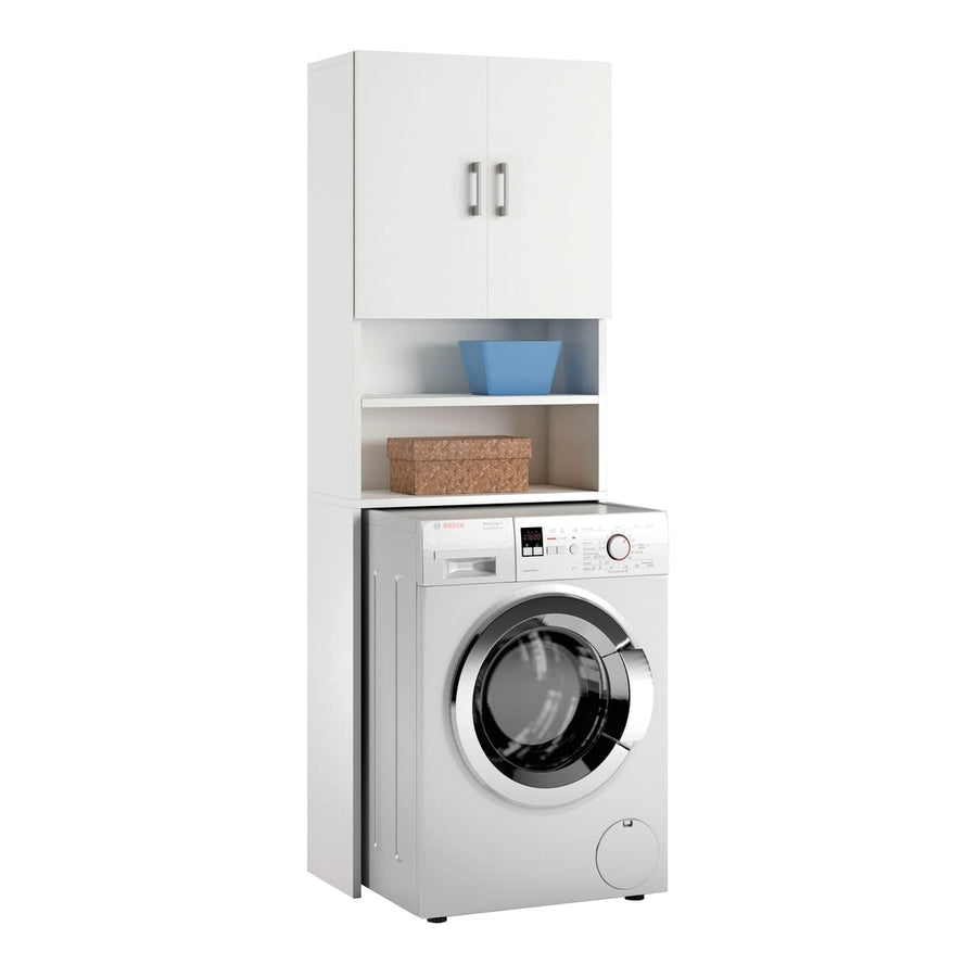 Bricocenter MOBILE PER LAVATRICE CON 2 MENSOLE E 2 ANTE L65xP32x195H BIANCO