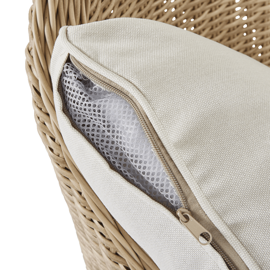 Set of 2 Naterial Medena dining chairs in wicker with an aluminium frame