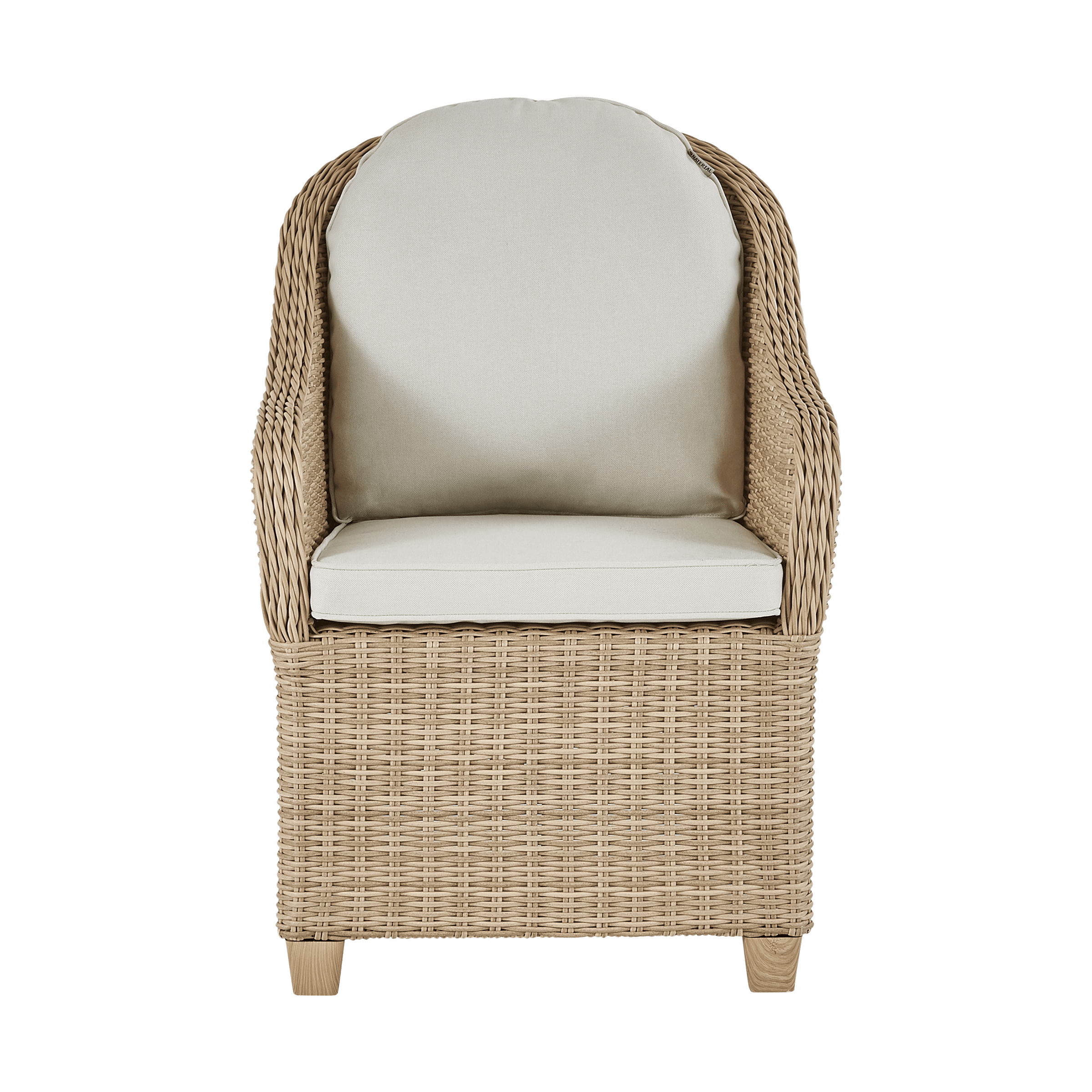 Set of 2 Naterial Medena dining chairs in wicker with an aluminium frame