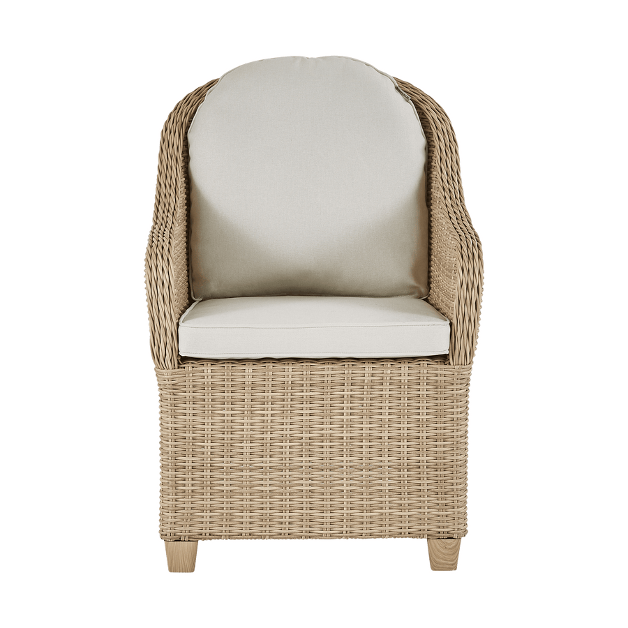 Set of 2 Naterial Medena dining chairs in wicker with an aluminium frame