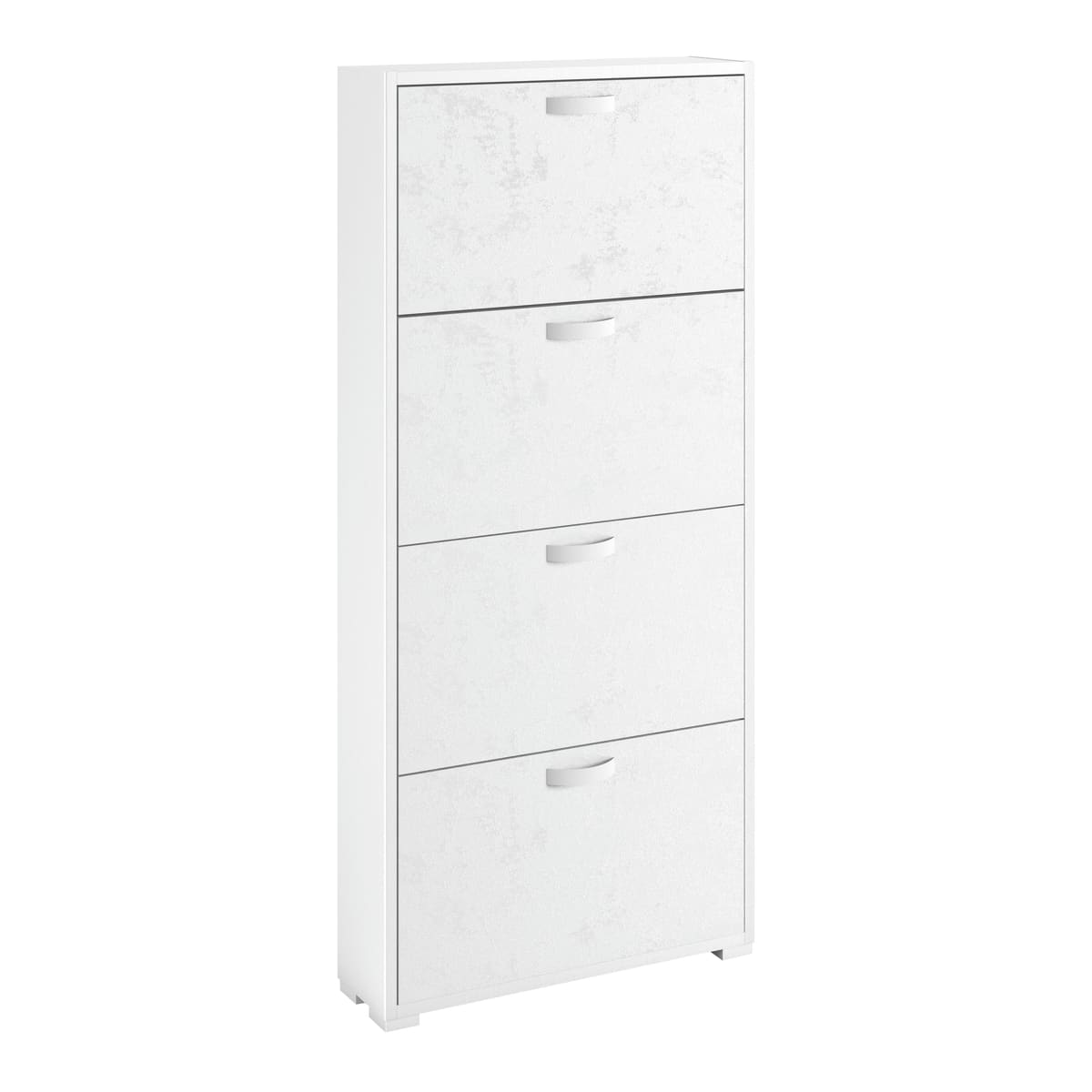 SLIM SHOE CABINET 4 FLAP WHITE 67X18X147H