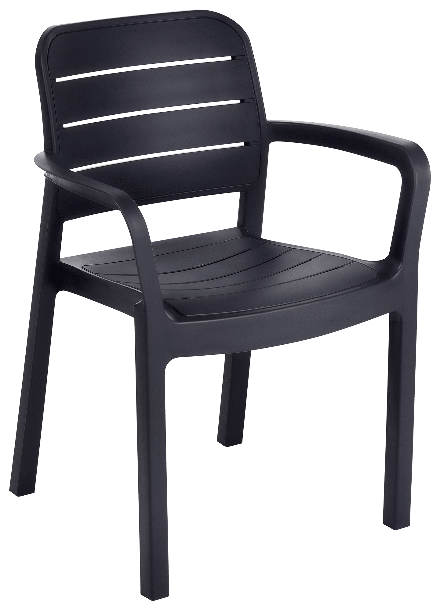 Tisara garden chair with armrests, 58x53x83cm, anthracite grey polypropylene
