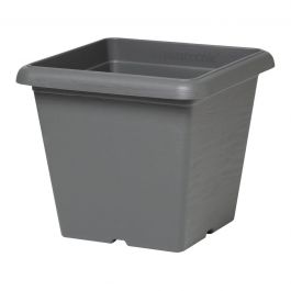 PLASTIC SQUARE VASE 18 CM ANTHRACITE