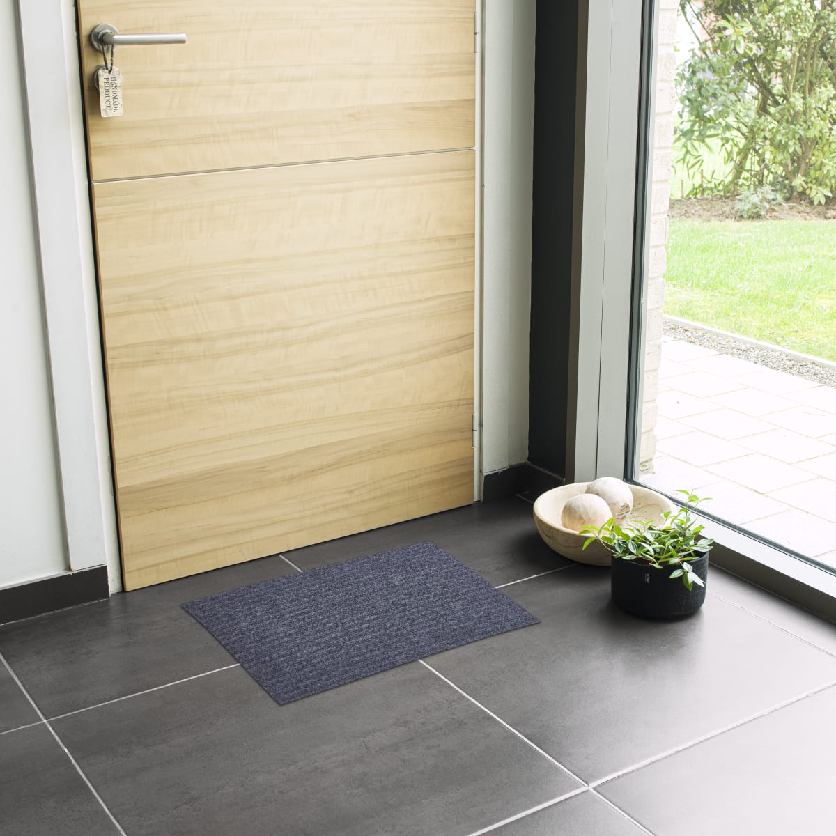 DOORMAT JEAN GRAY 33X55 CM POLYESTER