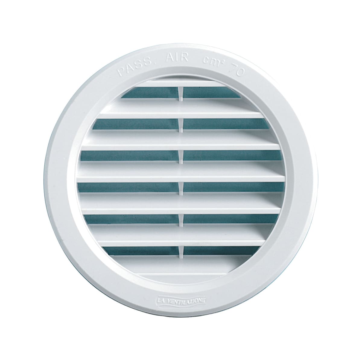 Bricocenter ROUND INC. VENTILATION GRILLE W/MESH AND DISPENSER HOLE 97 MM WHITE PLASTIC